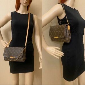 Louis Vuitton Brown and Gold Monogram Chain/Crossbody Clutch